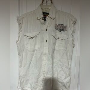 Men’s “Biker Wear USA” Frayed
Sleeveless Shirt